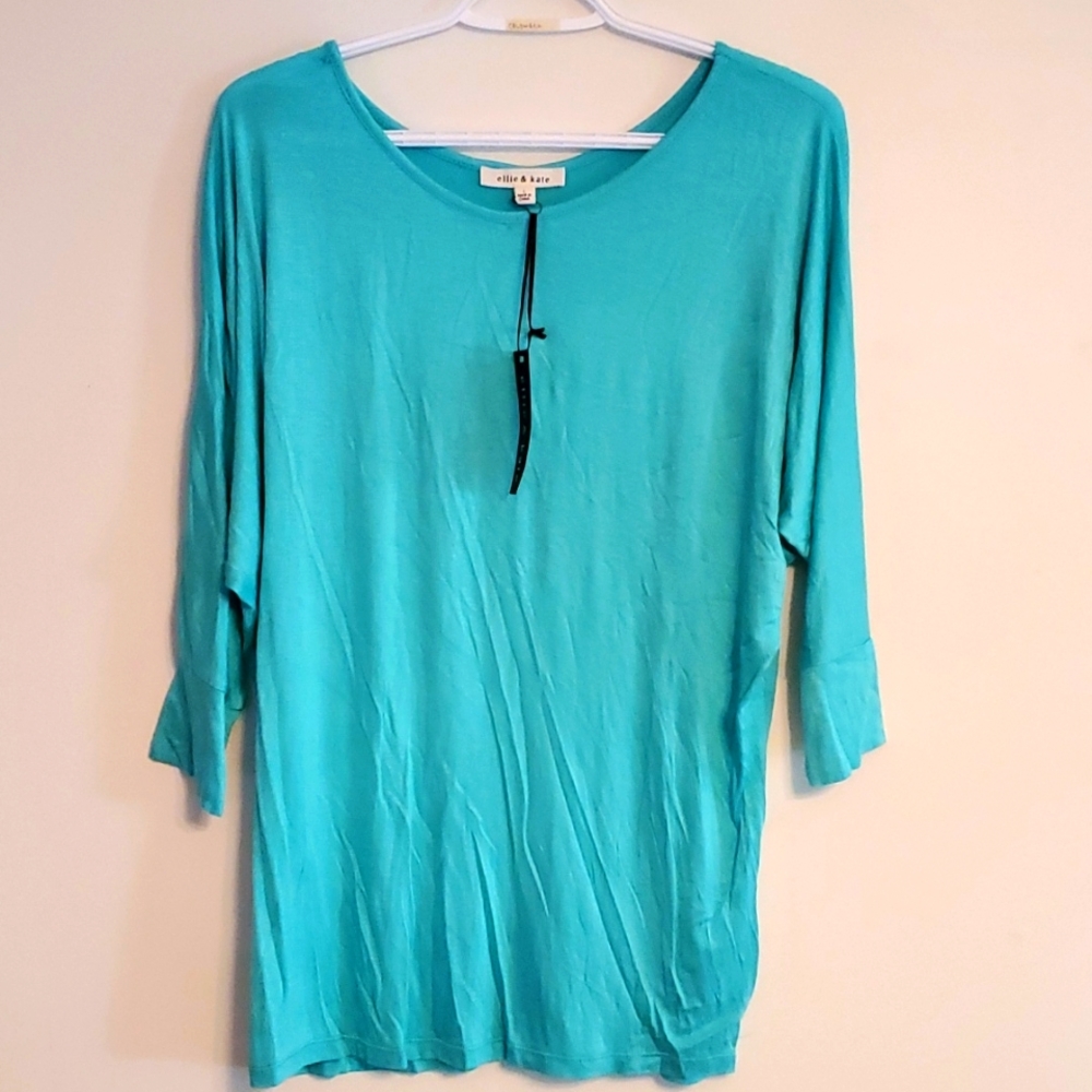 Ellie & Kate 3/4 Sleeve Top in Blue